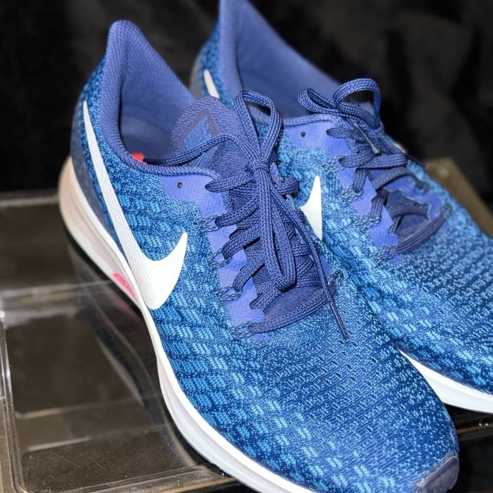 Nike Blue and White Sneakers with Breathable Mesh